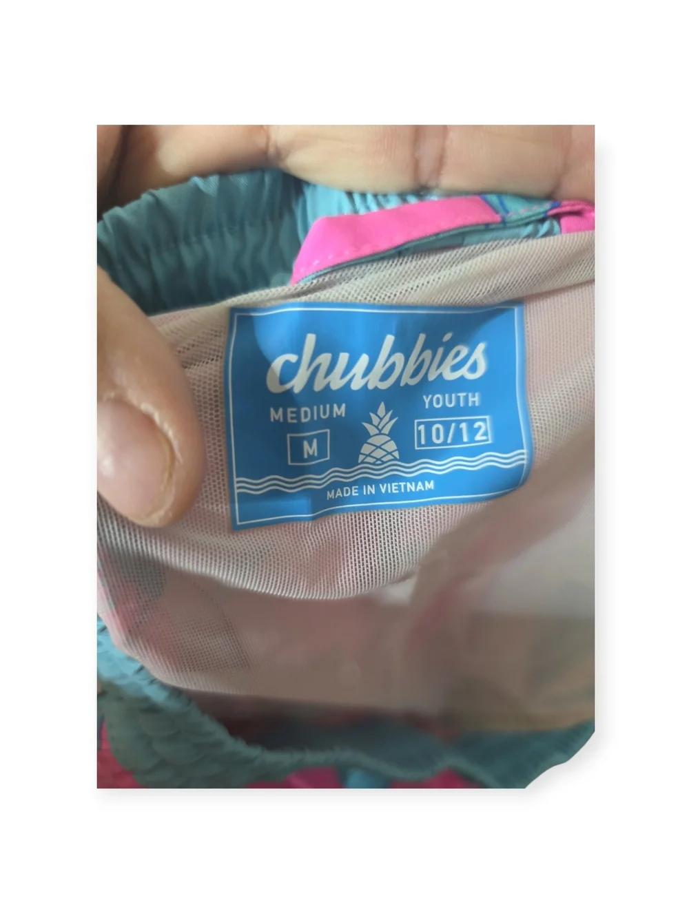 NWOT Youth Boys Chubbies flamingo swim shorts, size M 10/12
